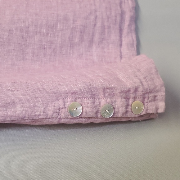 Antibes Blanc Lavender 100% Linen Tunic Top or Shirt Unisex Size L Nordstrom - Picture 5 of 7